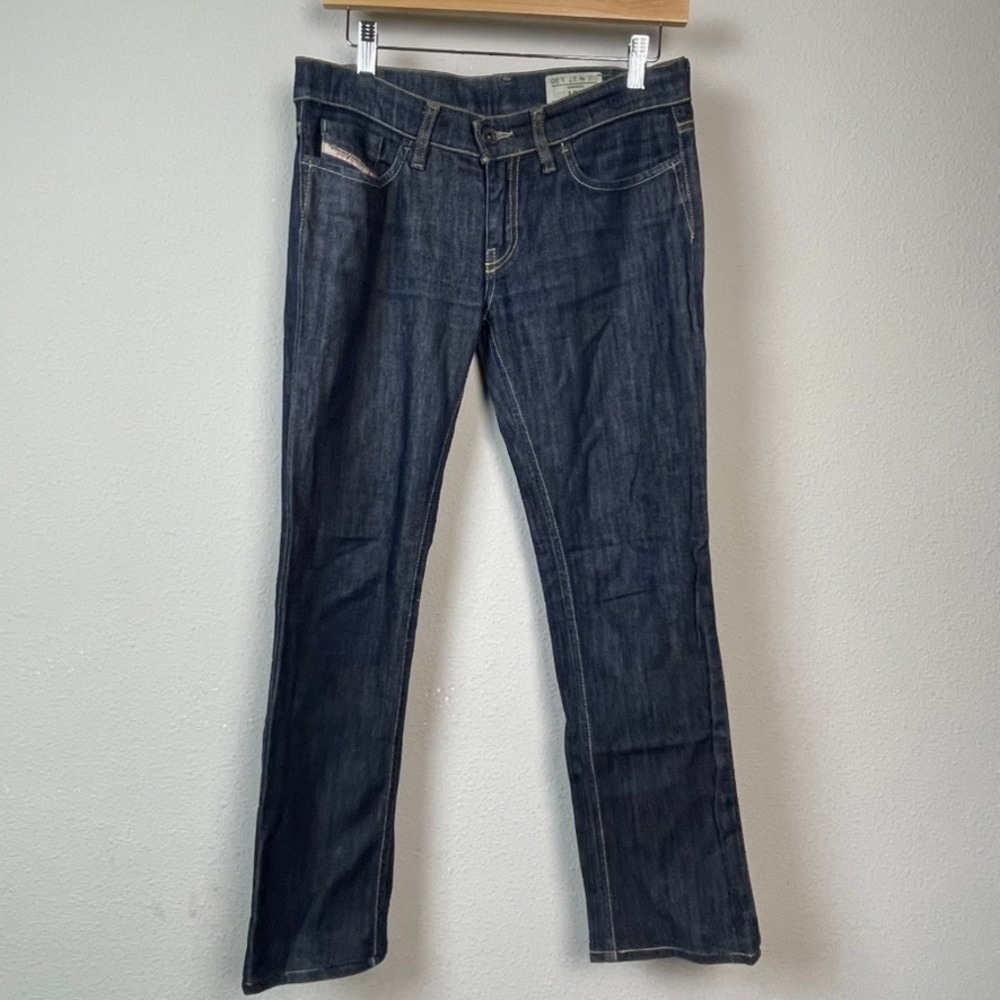 Diesel Liv‎ Straight Leg Jeans Womens 27 Dark Wash Blue Excellent Low Rise Denim